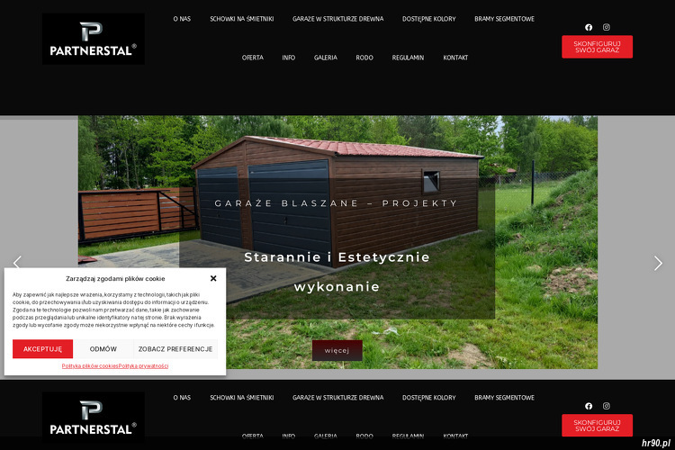 Strona WWW firmy Partnerstal Hubert Wróbel